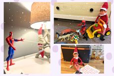 Naughty Elf on the Shelf ideas illustrated by montage