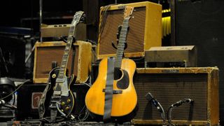 Neil Young's rig pictured at Olympiahalle on June 17, 2009 in Munich, Germany