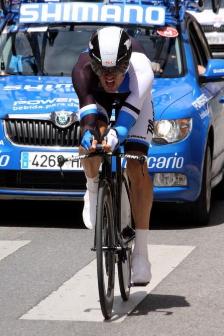 Luis Leon Sanchez (Blanco) en route to a silver medal in the 2013 Spanish TT championship