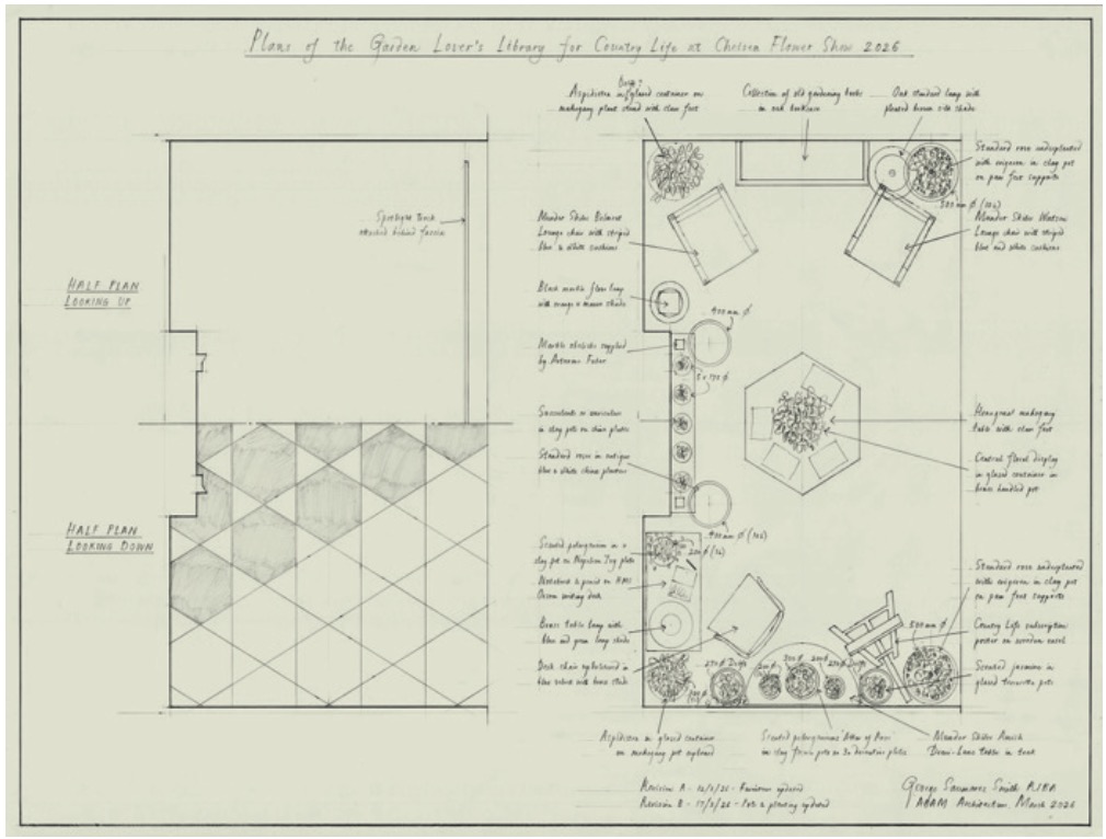 Details for the Country Life stand at the Chelsea Flower Show 2026