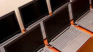 A group of laptops