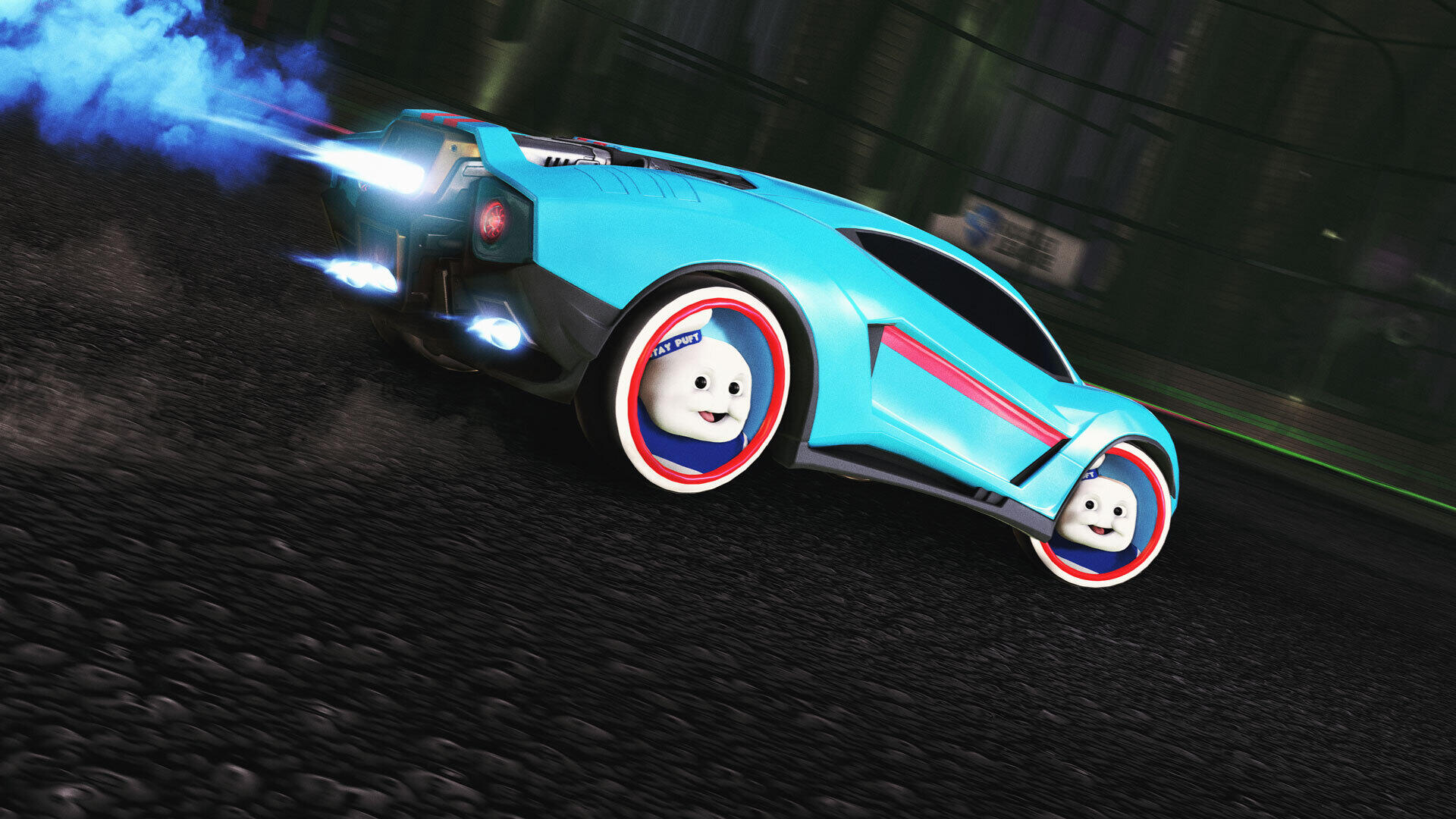 Stare Into The Horrible Eyes Of These Rocket League Stay Puft Wheels Pc Gamer