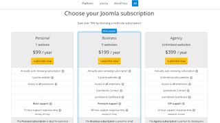 Joomla pricing