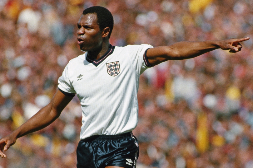 Luther Blissett in action for England against Scotland in May 1984.