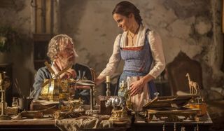 Emma Watson and Kevin Kline in Beauty and the Beast