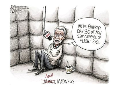 Editorial cartoon CNN plane coverage