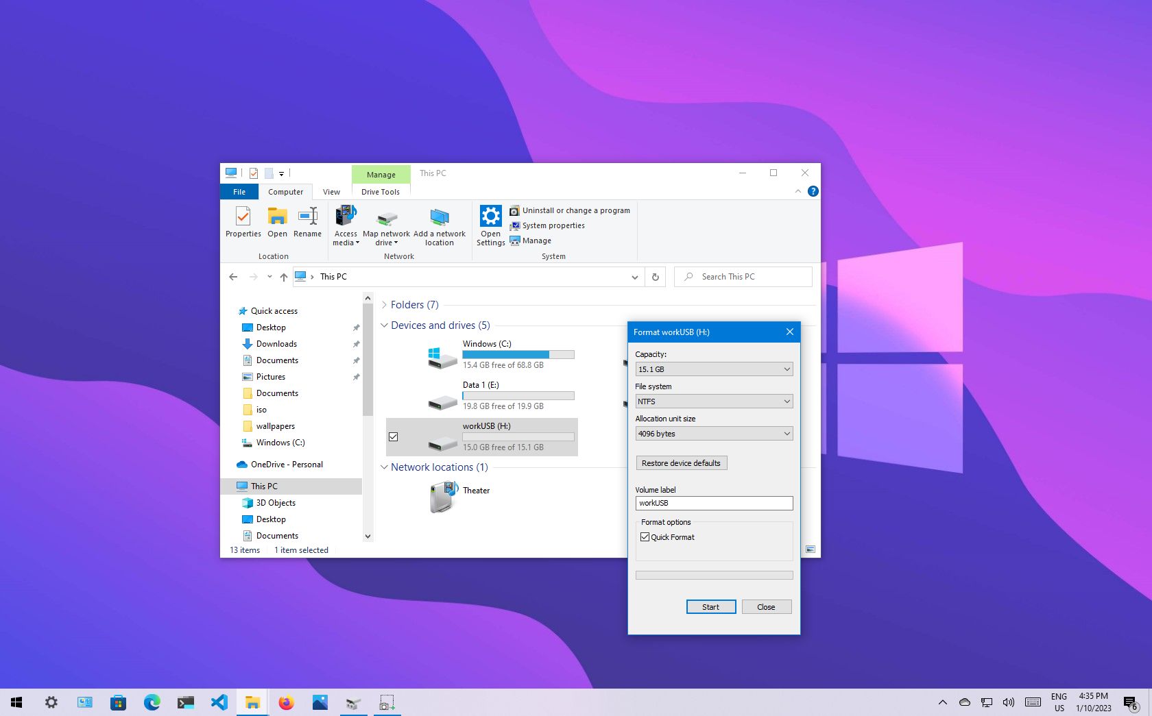 usb drive format tool windows 10