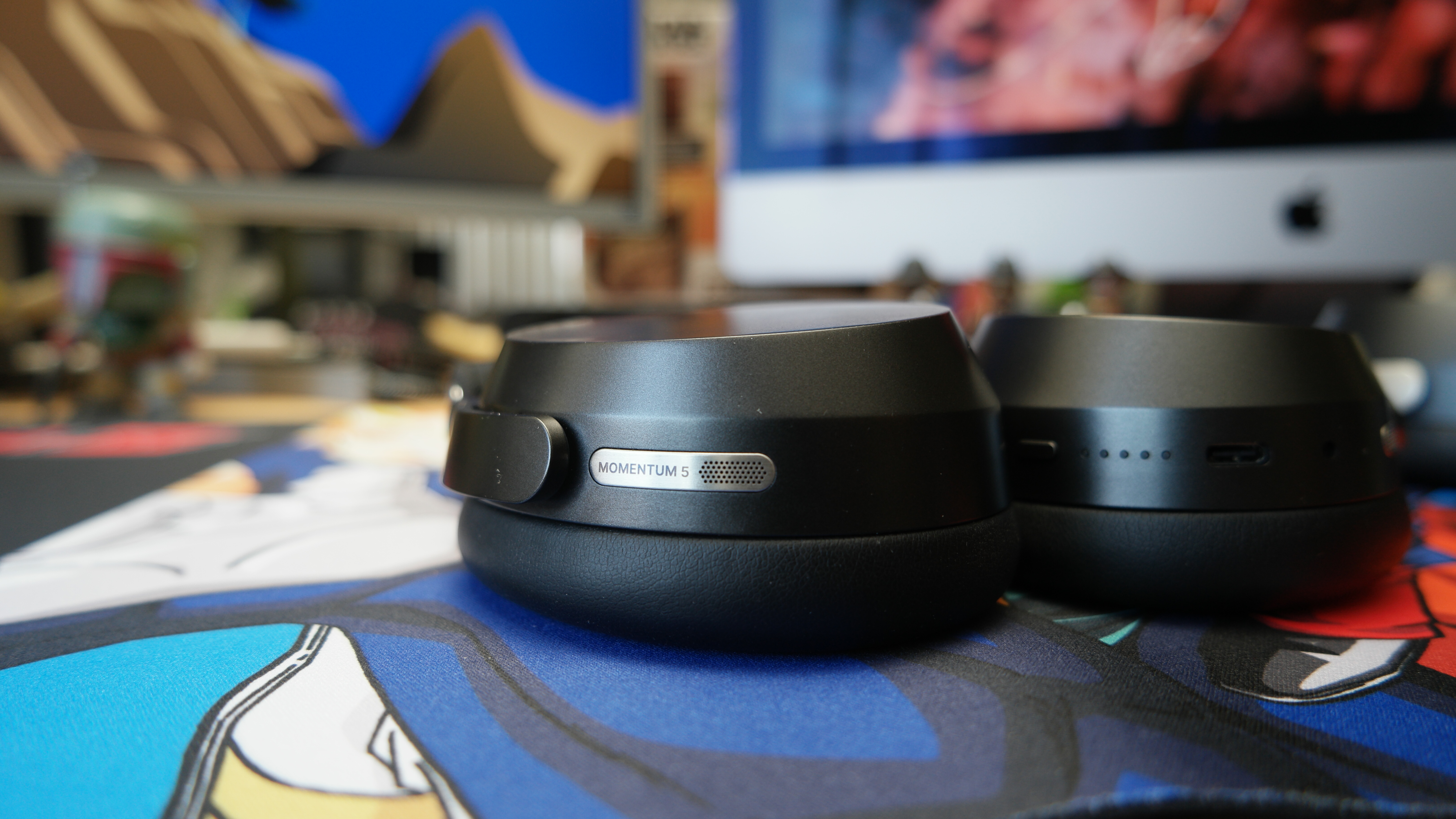 Sennheiser Momentum 5 headphones on a desk