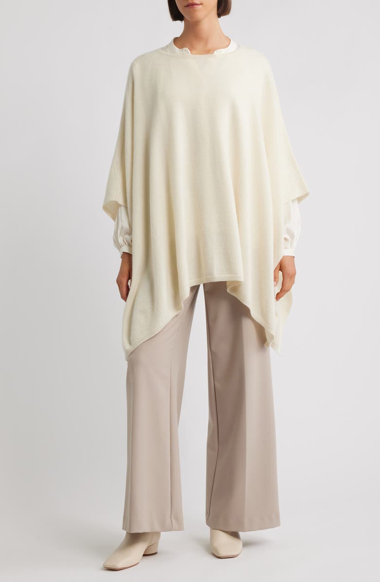 Boat Neck Silk & Cashmere Poncho
