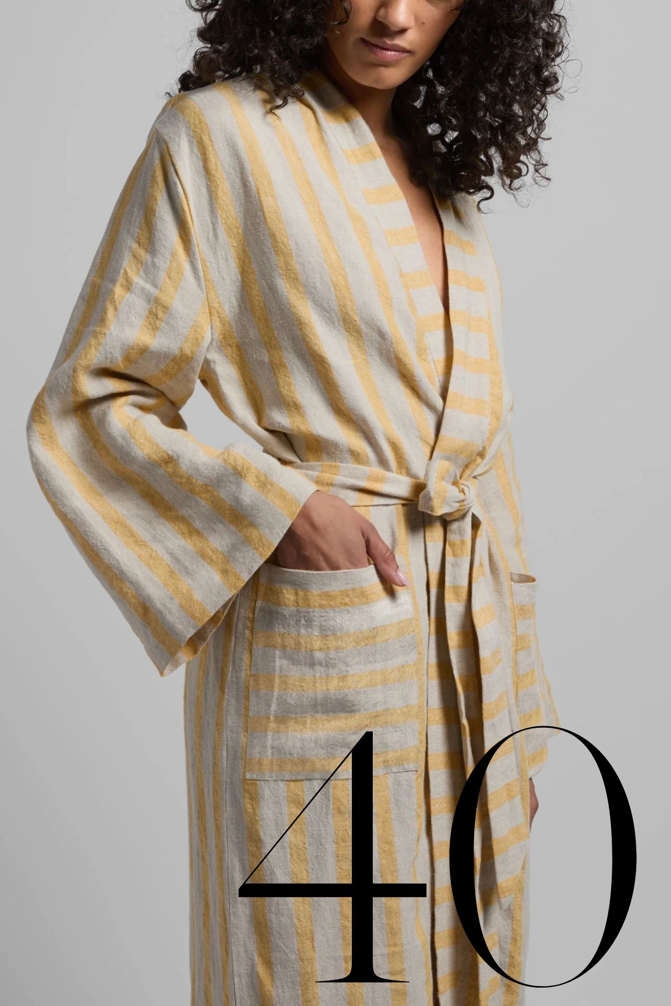 Linen Stripe Robe
