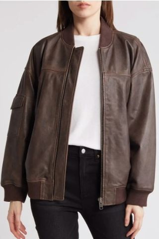 Leather Bomber Jacket