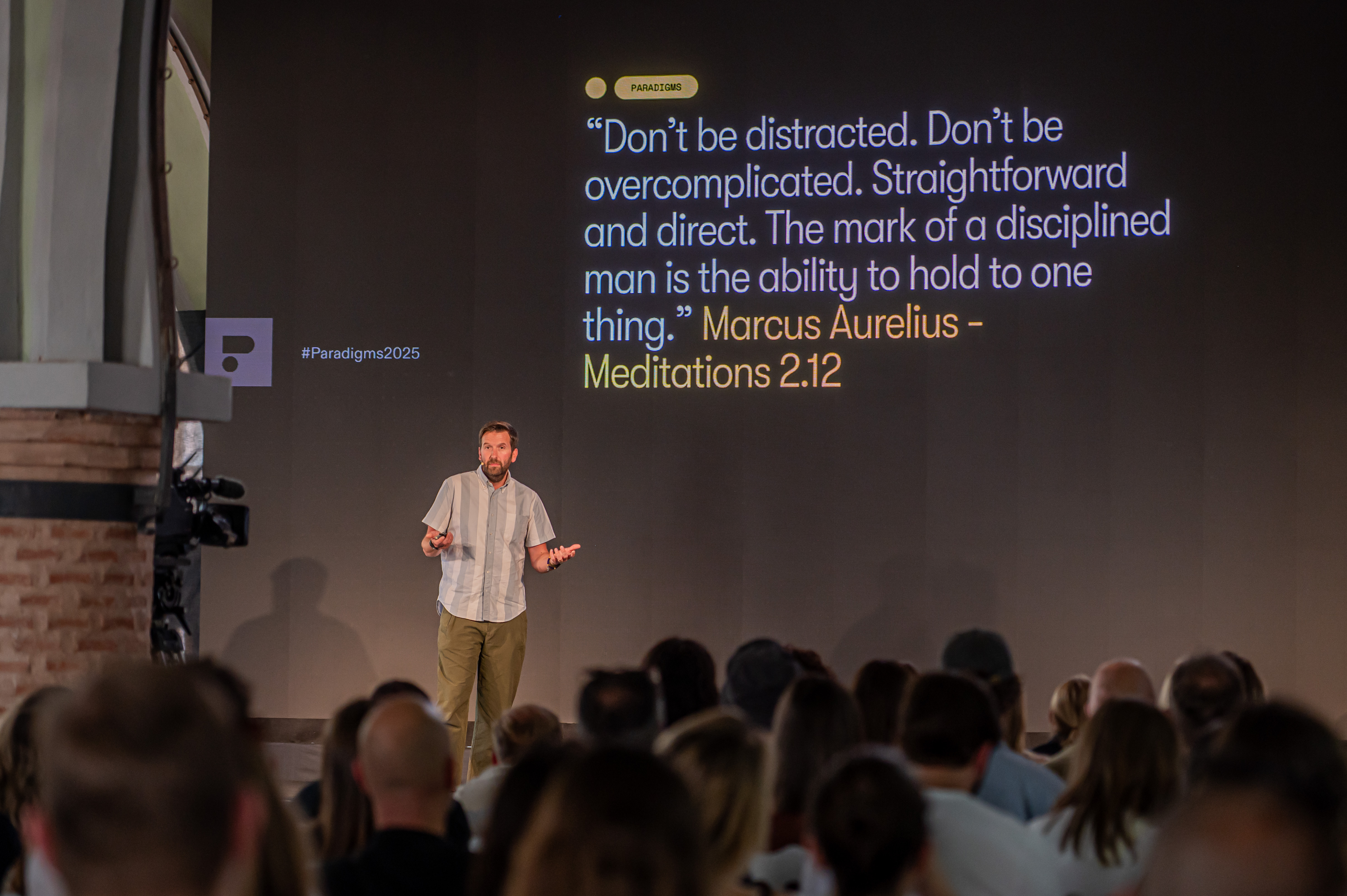 James Greenfield on stage at Paradigms 2025