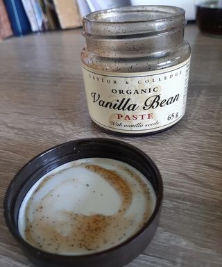 a pot of vanilla bean paste