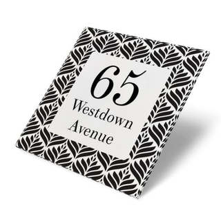 monochrome house number plaque