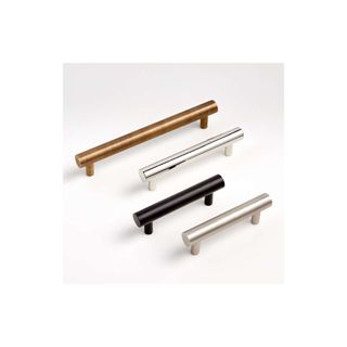 assortment of round bar kitchen handles in various finishes