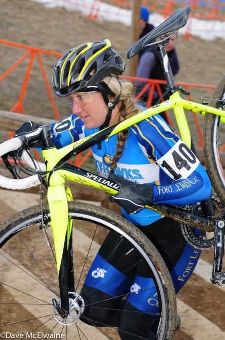 A Fort Lewis College racer on the Belgian Stairs
