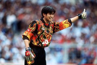 Japan goalkeeper Yoshikatsu Kawaguchi in action at the 1998 World Cup