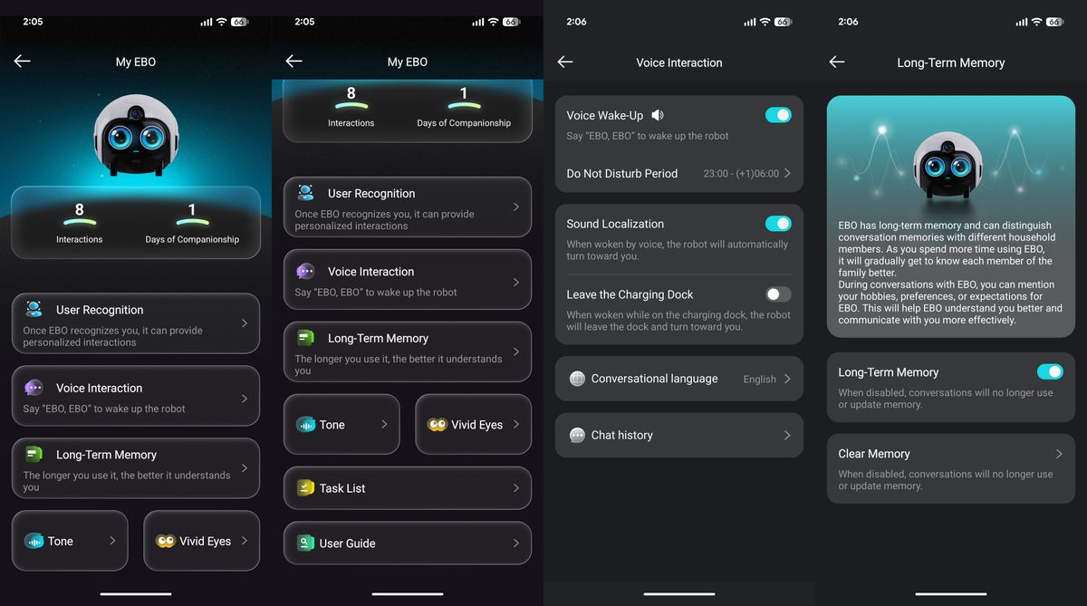 Enabot EBO Max all features in the app