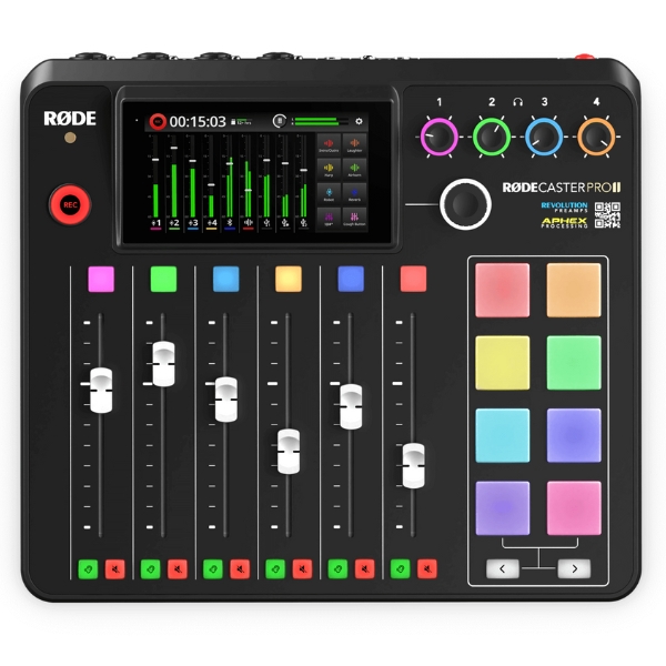 A Rode RODECaster Pro II podcast mixer
