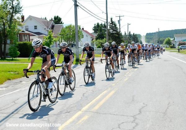 PureBlack Racing at the front of the peloton.