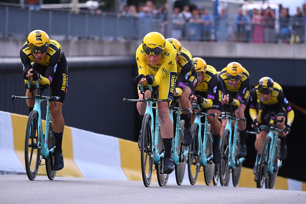 Jumbo-Visma win the team time trial at the Tour de France