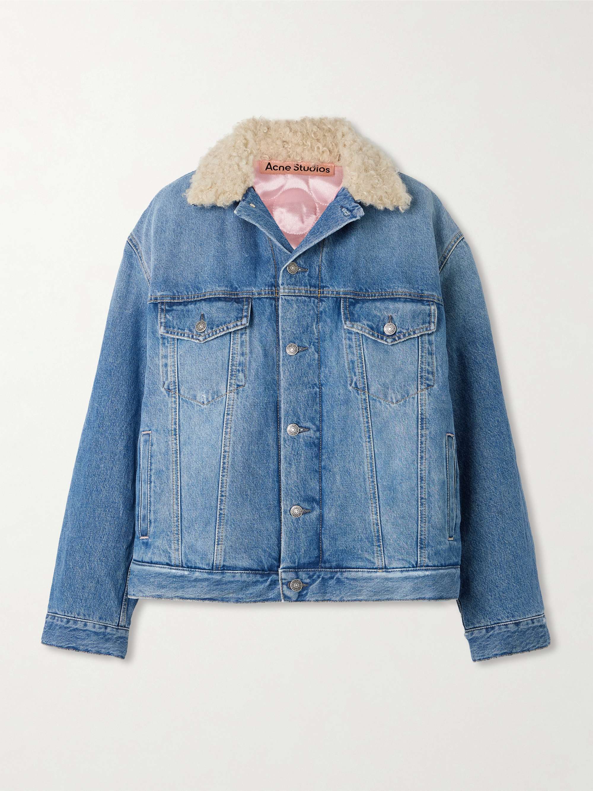 Robert Plush-Trimmed Padded Denim Jacket