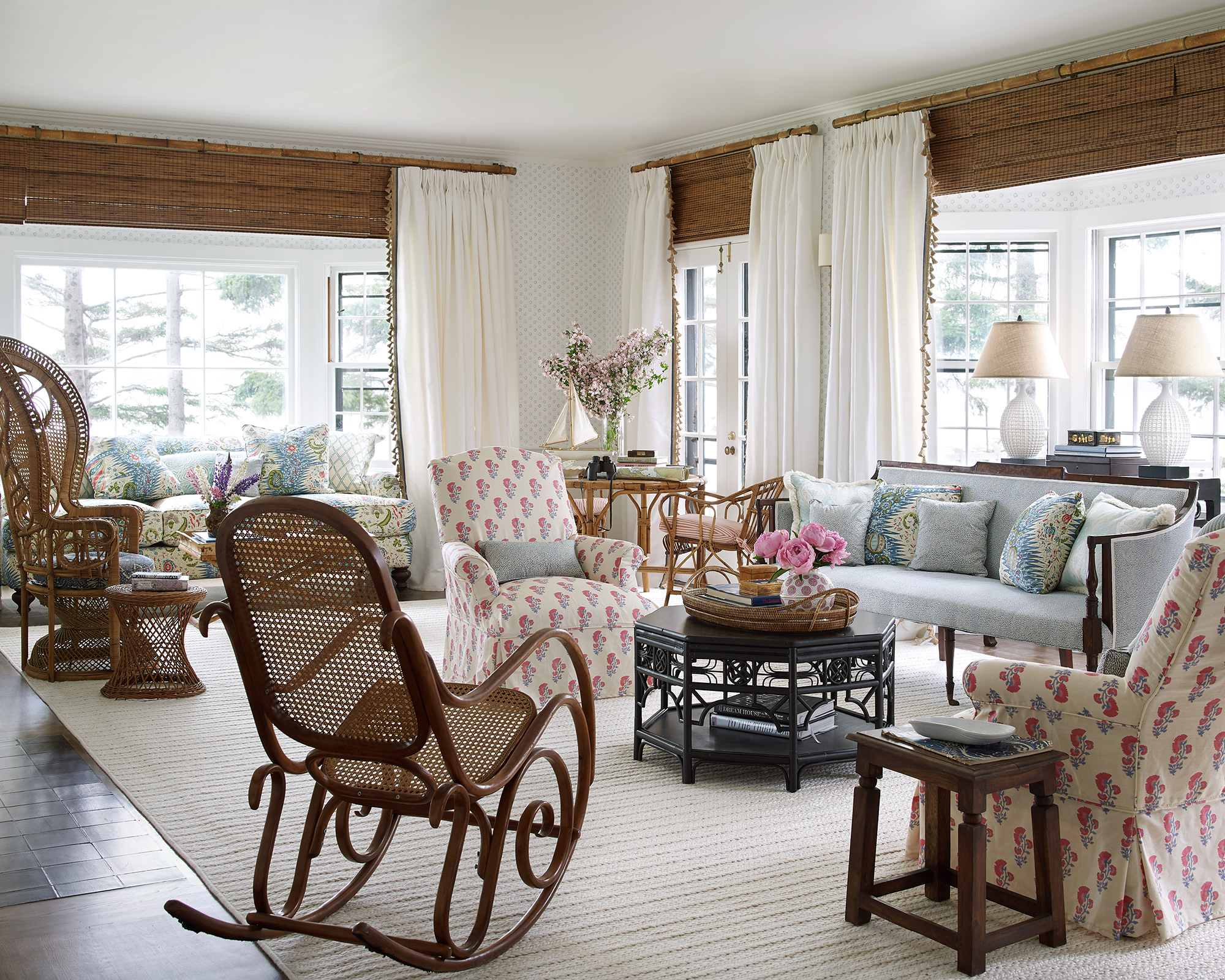 Cape Cod living room ideas wicker