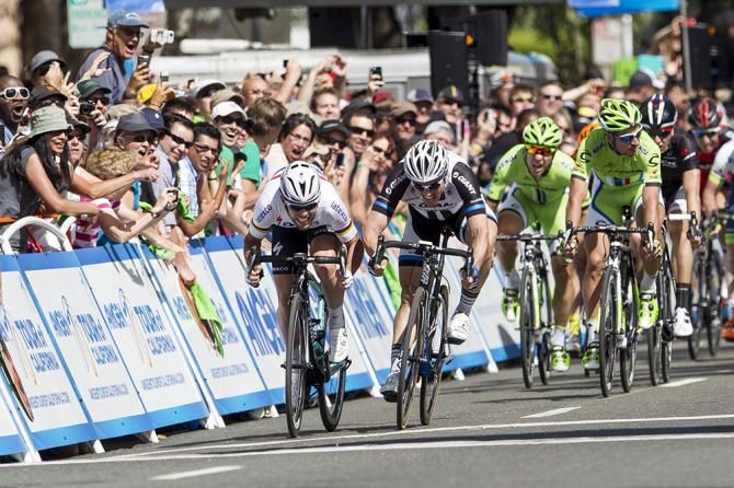 Mark Cavendish (Omega Pharma-Quick Step) wins stage one of the Tour of California
