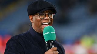 Former player and current TV pundit Ian Wright during the UEFA Nations League Group A1 match between England Women and Belgium at the King Power Stadium, Leicester on Friday 27th October 2023. (Photo by Jon Hobley/MI News/NurPhoto via Getty Images)