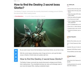 How to find the Destiny 2 secret boss Glorbo? guide
