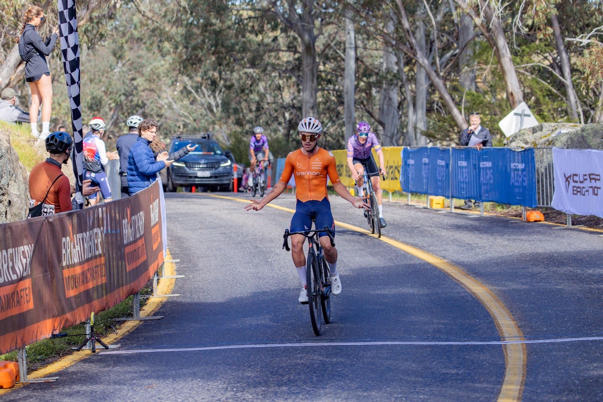 Levi Hone claims the final stage of the 2025 Tour of Bright on Mt Buffalo