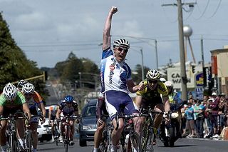 An elated Joel Pearson (Savings and Loans) takes out the 2009 Melbourne to Warrnambool one-day classic.