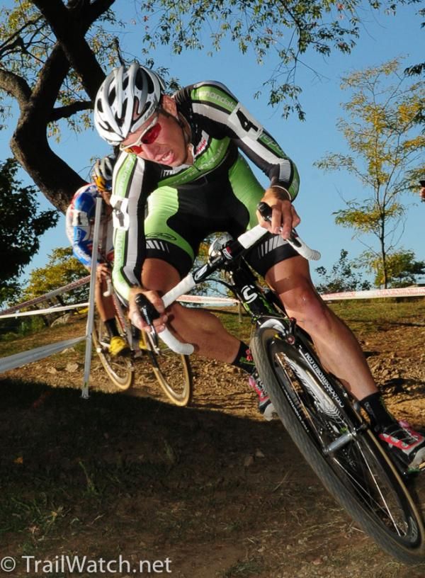 Jeremy Powers (Cannondale-Cyclocrossworld.com) with Tim Johnson on his wheel