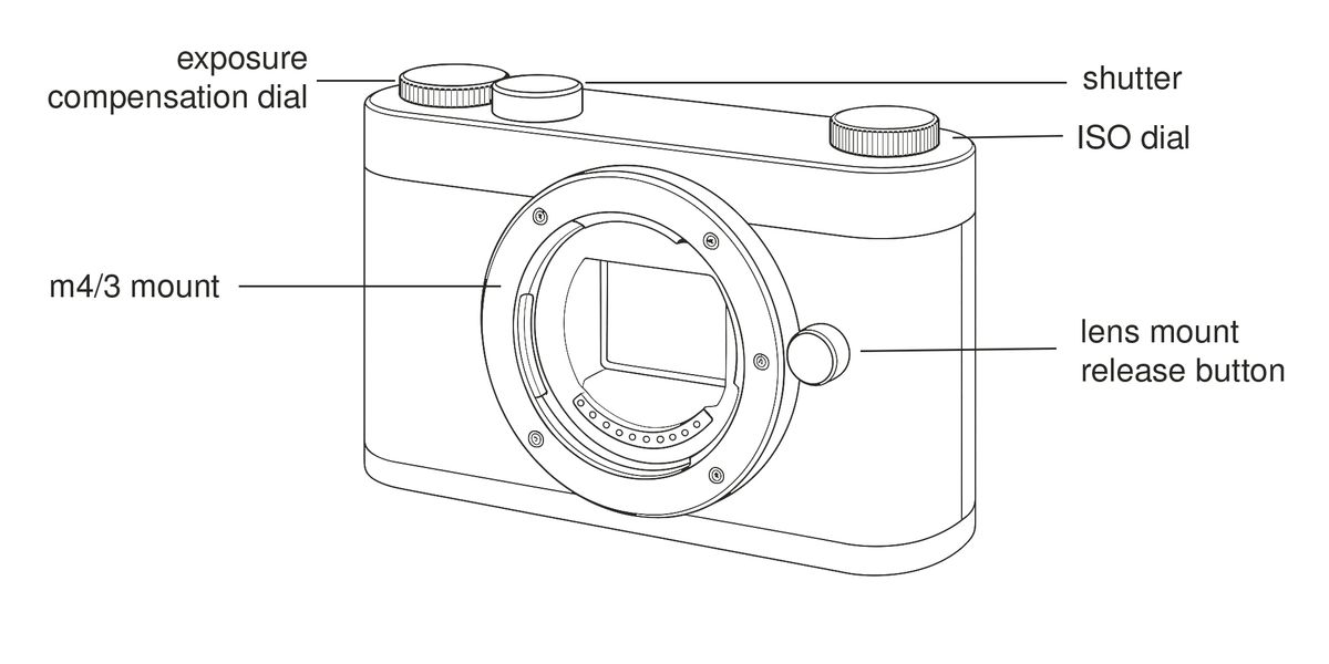 Esquisse Camera mock ups on a white background