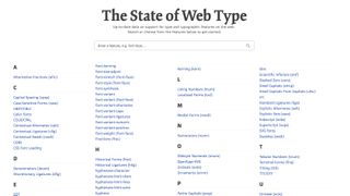 Keep up with which typographic features currently are and aren't supported online