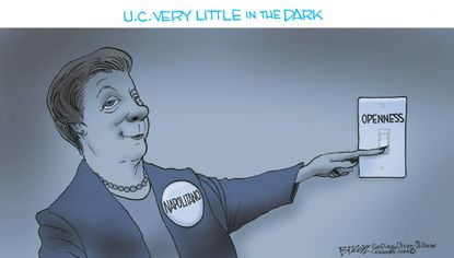 Political cartoon U.S. Janet Napolitano transparency