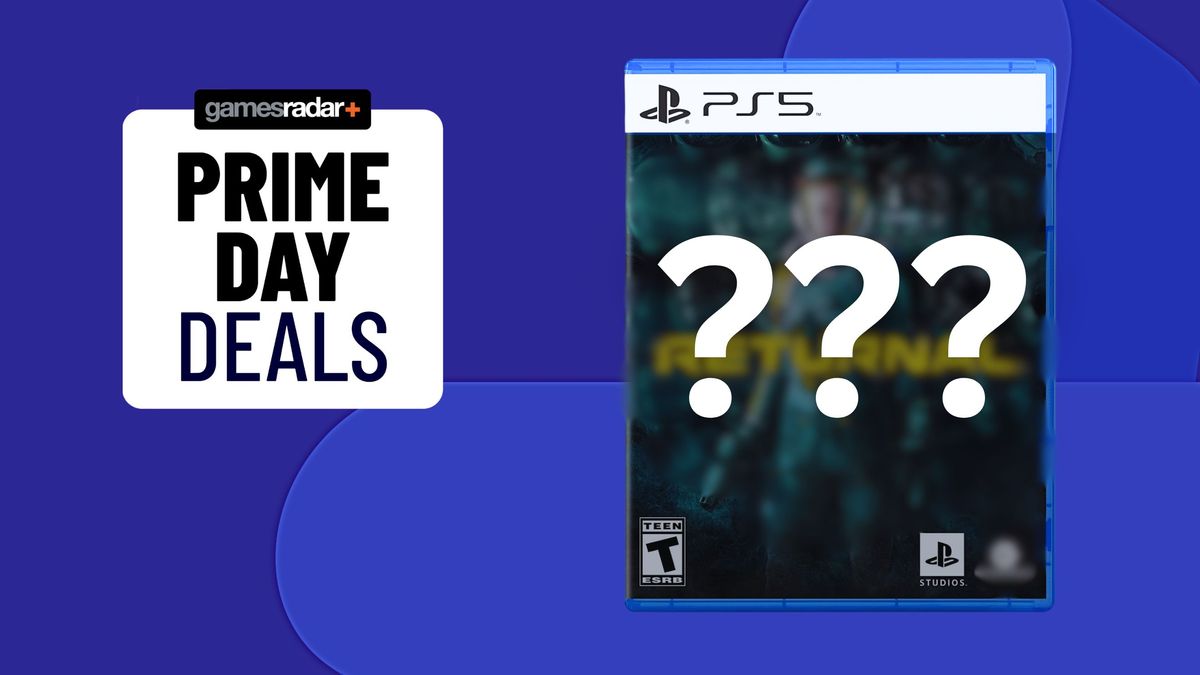 Prime Day deal image showing Returnal&#039;s PS5 box with a blurred front