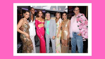 The RHONY season 14 cast. Season 14 Premiere Event -- Pictured: (l-r) Sai De Silva, Ubah Hassan, Brynn Whitfield, Andy Cohen, Erin Lichy, Jessel Taank, Jenna Lyons at The Rainbow Room on July 12, 2023