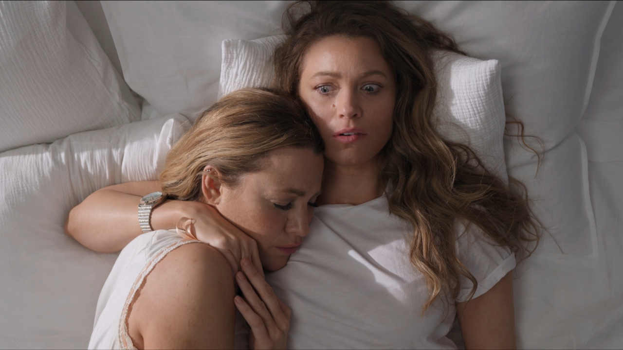 Another Simple Favor - Blake Lively clings to another more concerned Blake Lively in bed in Another Simple Favor.