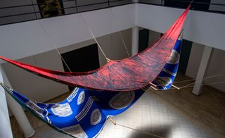 bird-like suspended textile artworks