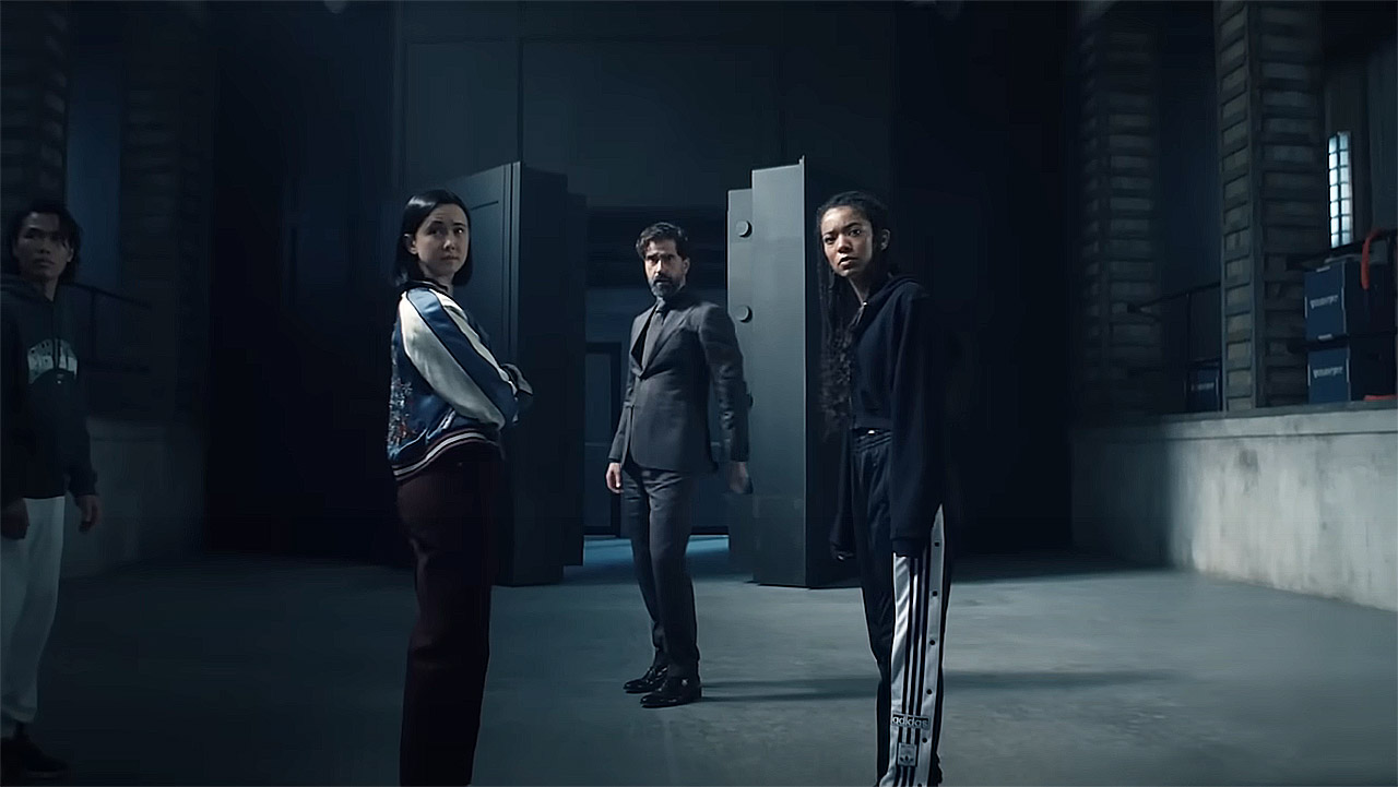 Jordan, Cipher and Marie standing in a dreary room in Gen V season 2