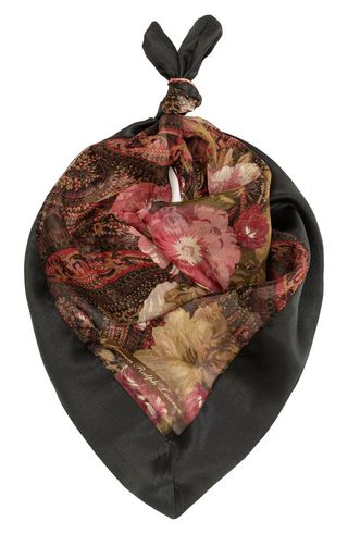 Floral Paisley Silk Square Scarf