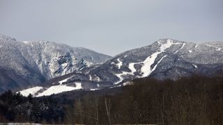 Stowe mountain in Vermont is where Noah Dines started his uphill skiing feat