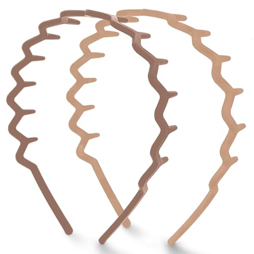 Kitsch Zig Zag Headbands for Women - Neutral, 2 Pcs