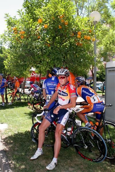 So too for Chris Horner, who is here relaxing in the shade of an orange tree