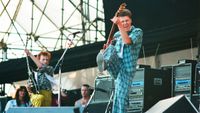 Bruce Watson and Stuart Adamson of Big Country perform live on stage at Knebworth Park on June 9th, 1986 at Knebworth in Hertfordshire, United Kingdom