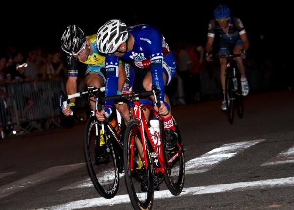Ben Zawicki (Team Mountain Khakis-SmartStop) and David Wenger (Bicycle Sport Shop p/b Integrity Solutions) in a mid-race break