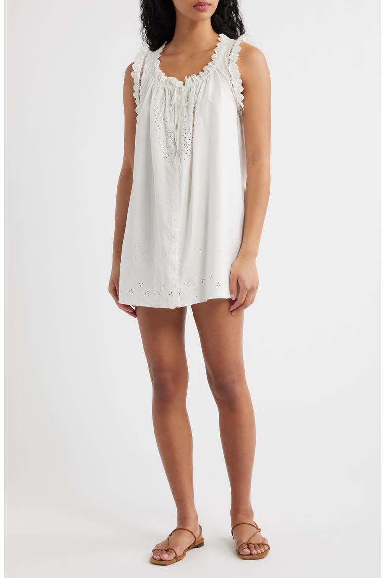 Nessie Eyelet Organic Cotton Shift Minidress