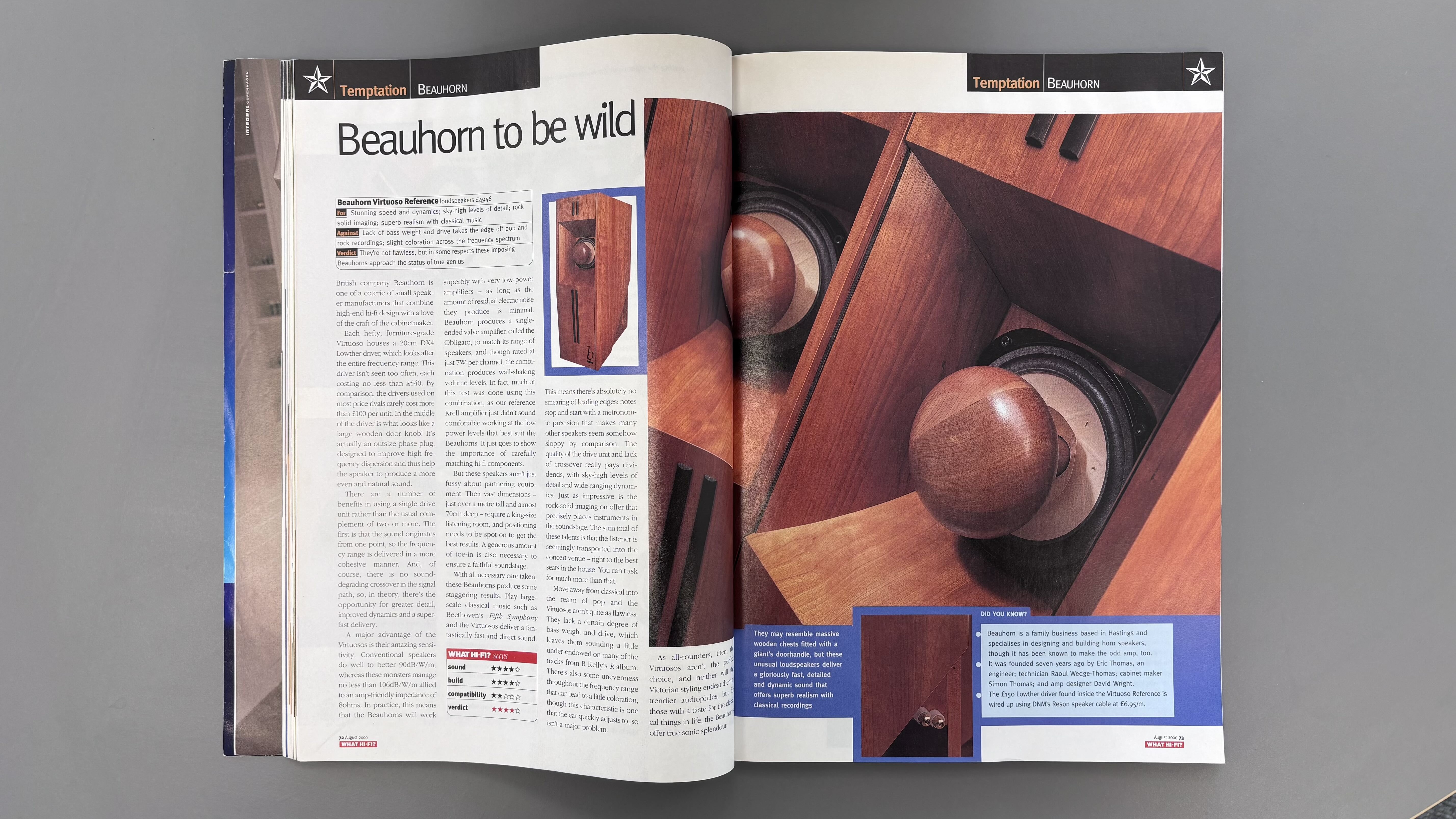 Beauhorn Virtuoso Reference magazine page