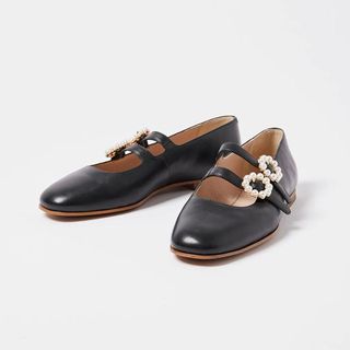 Oliver Bonas Pearl embellished mary jane shoes
